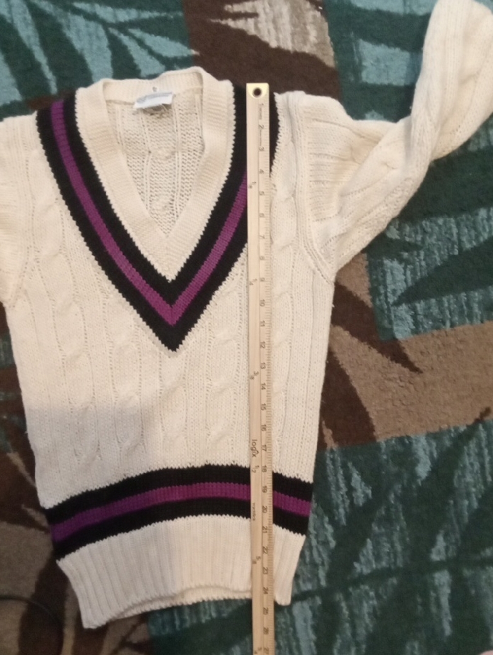 Ryder&amis Cambridge Pure New Wool Sweater Preppy Cable Knit Collegiate Xs - Picture 9 of 10